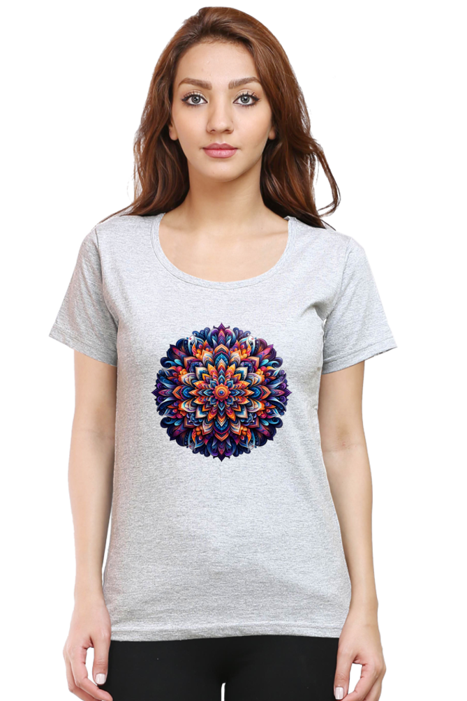 Mandala Whirl Women's Rounded Neck T-shirt