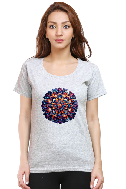 Mandala Whirl Women's Rounded Neck T-shirt