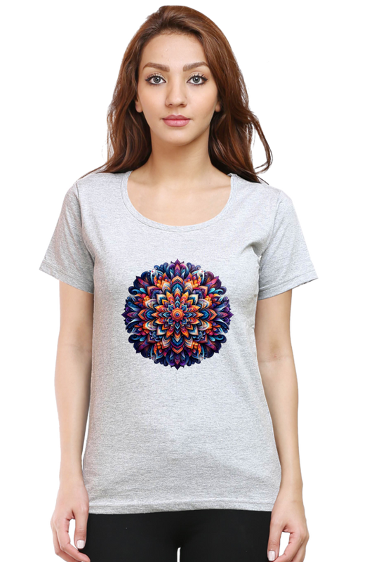 Mandala Whirl Women's Rounded Neck T-shirt