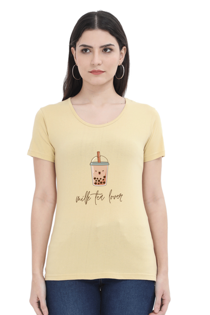 Milk Tea Lover Women's Rounded Neck T-shirt