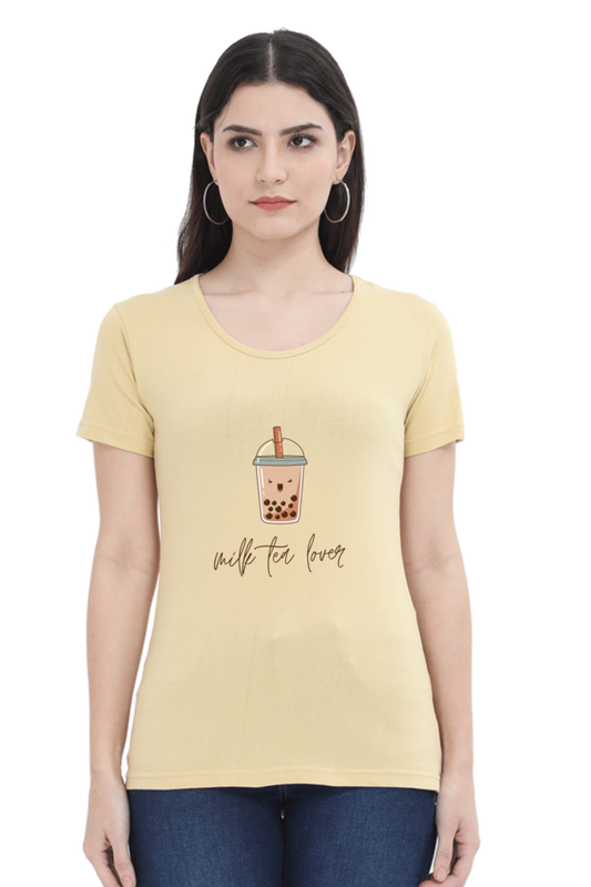 Milk Tea Lover Women's Rounded Neck T-shirt