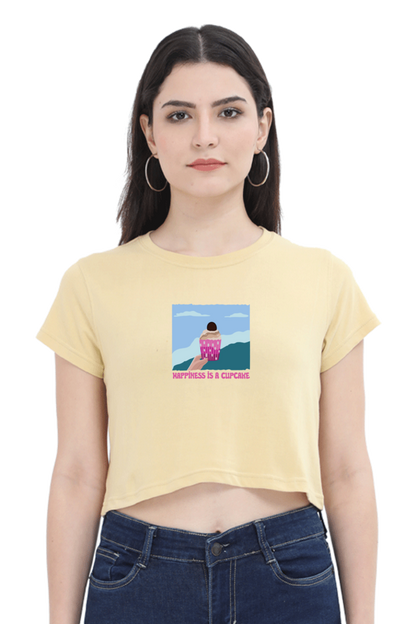 Happiness is Cupcake Women's Crop Top T-shirt