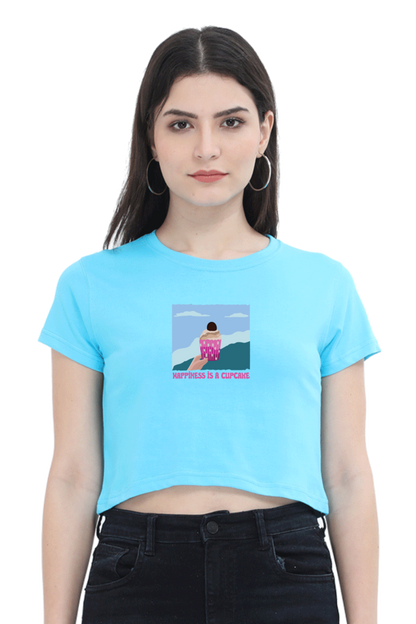 Happiness is Cupcake Women's Crop Top T-shirt